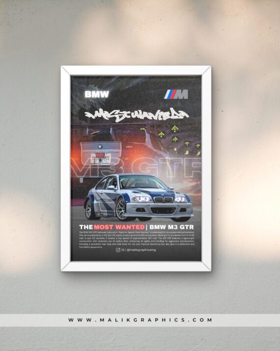 BMW white wall art