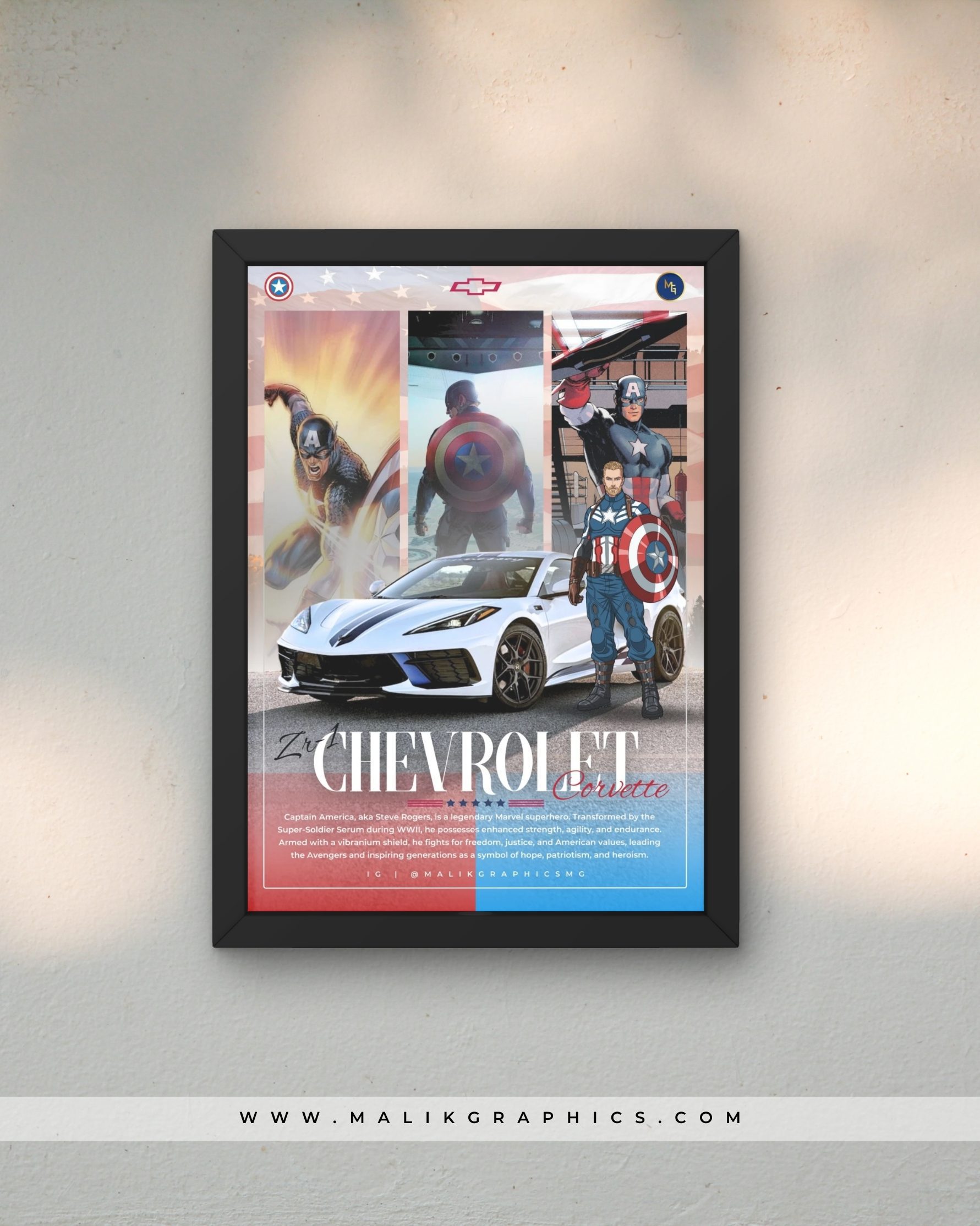 Captain America x Corvette ZR1 Wall Art - Image 2