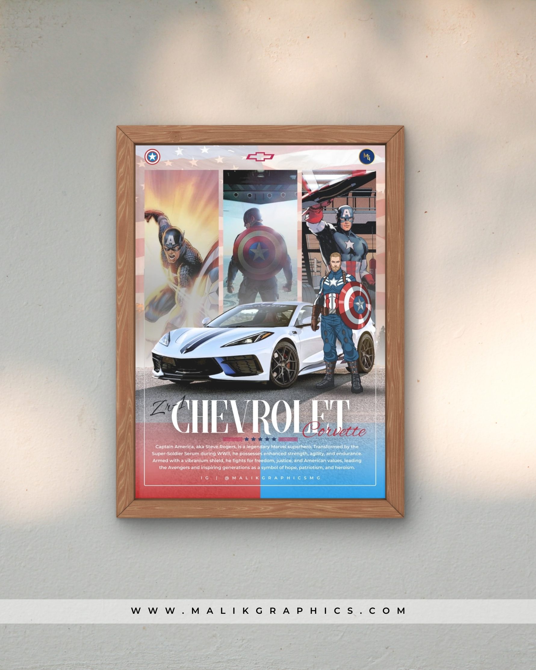 Captain America x Corvette ZR1 Wall Art - Image 3
