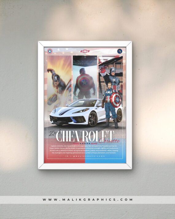 Chevrolet white wall art