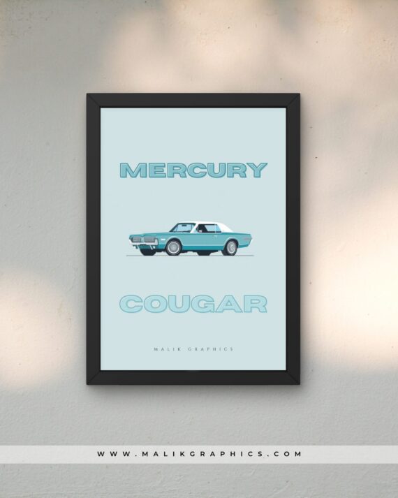Cougar black wall art