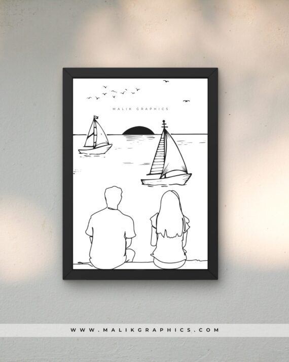 Couple Outline Wall Art