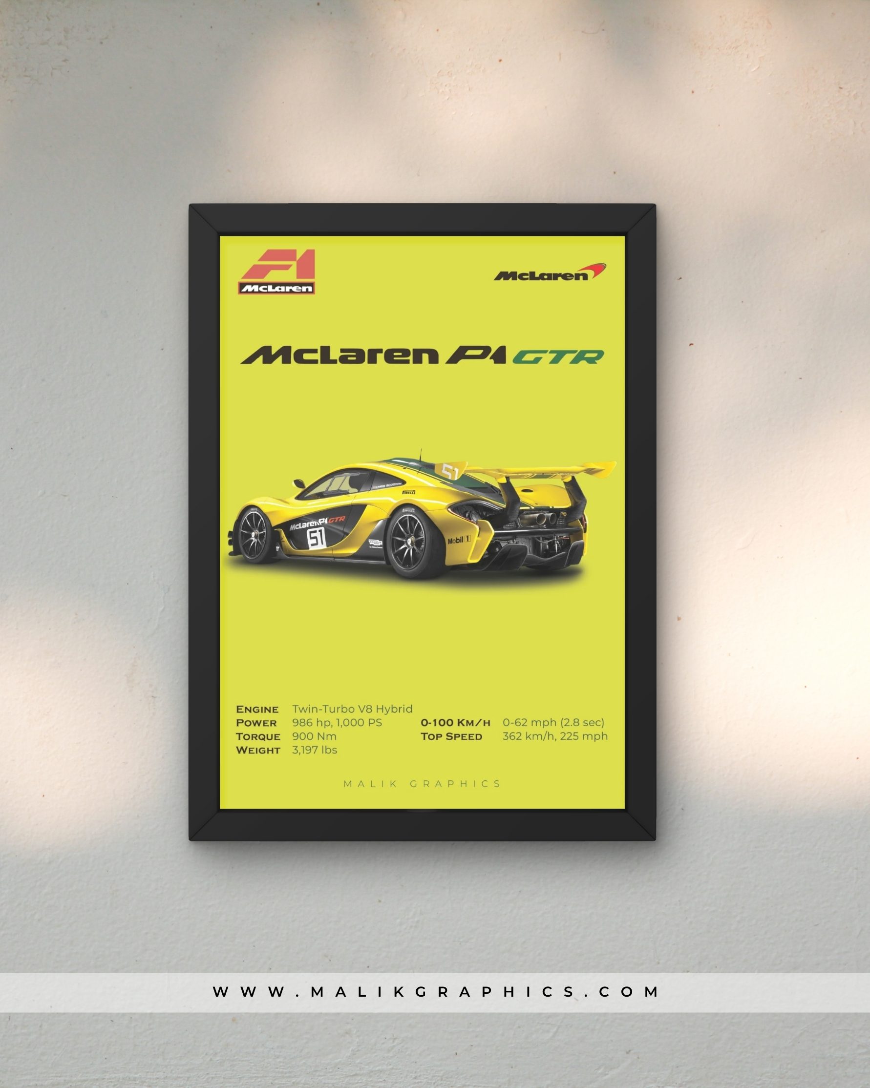 Mclaren black wall art