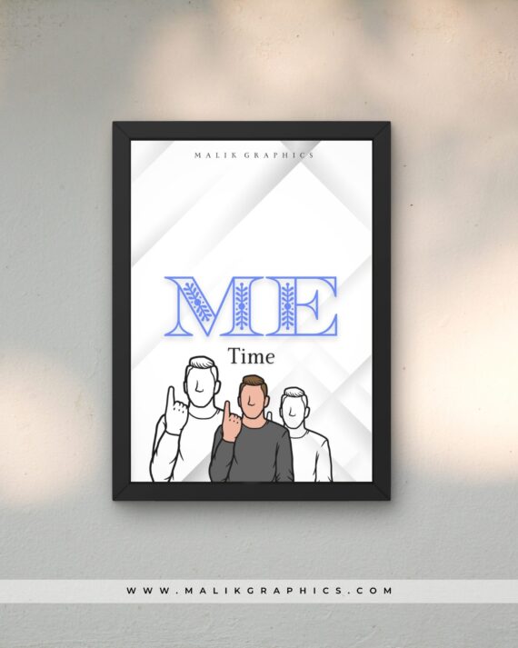 Me time black wall art