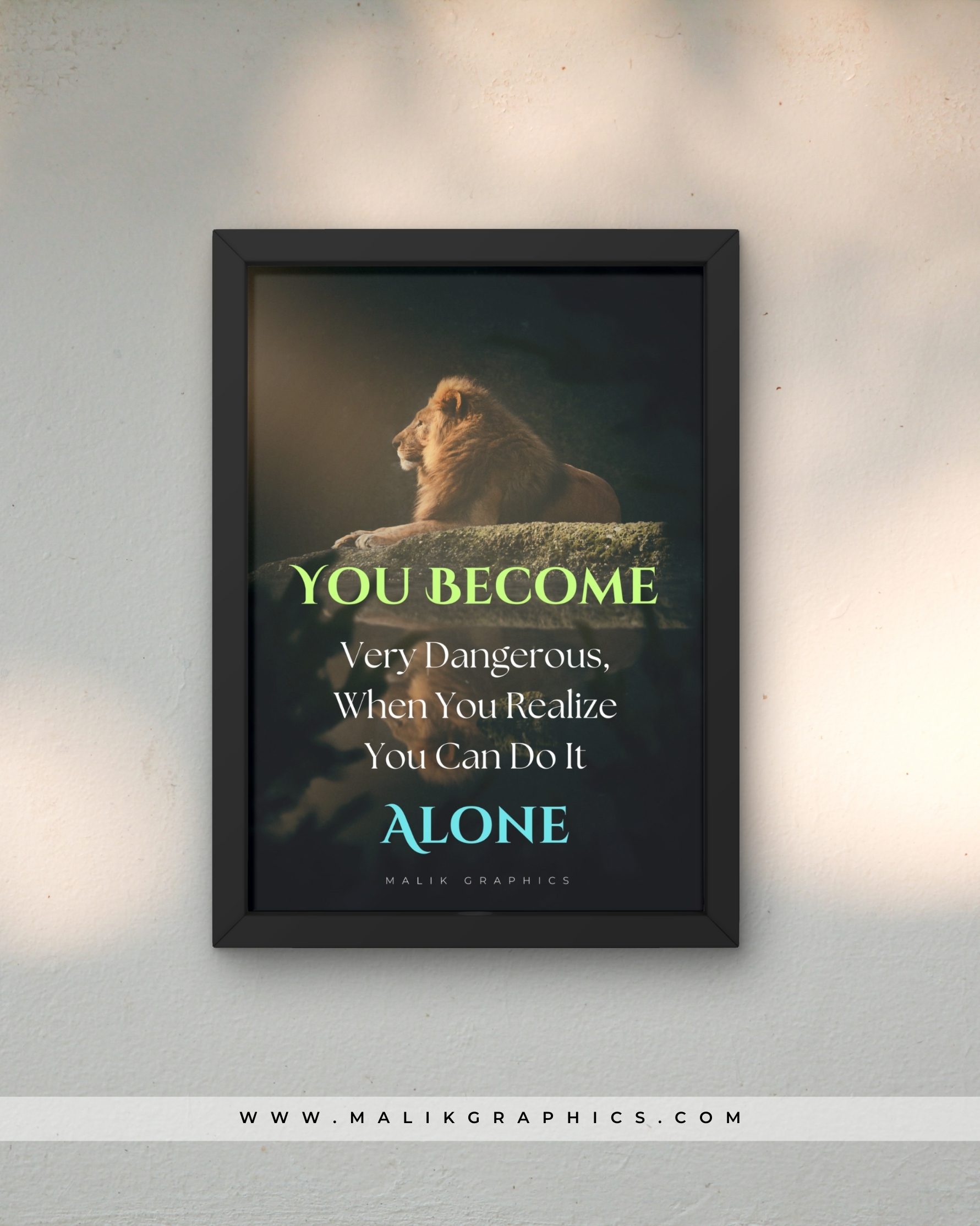 Motivational black wall art