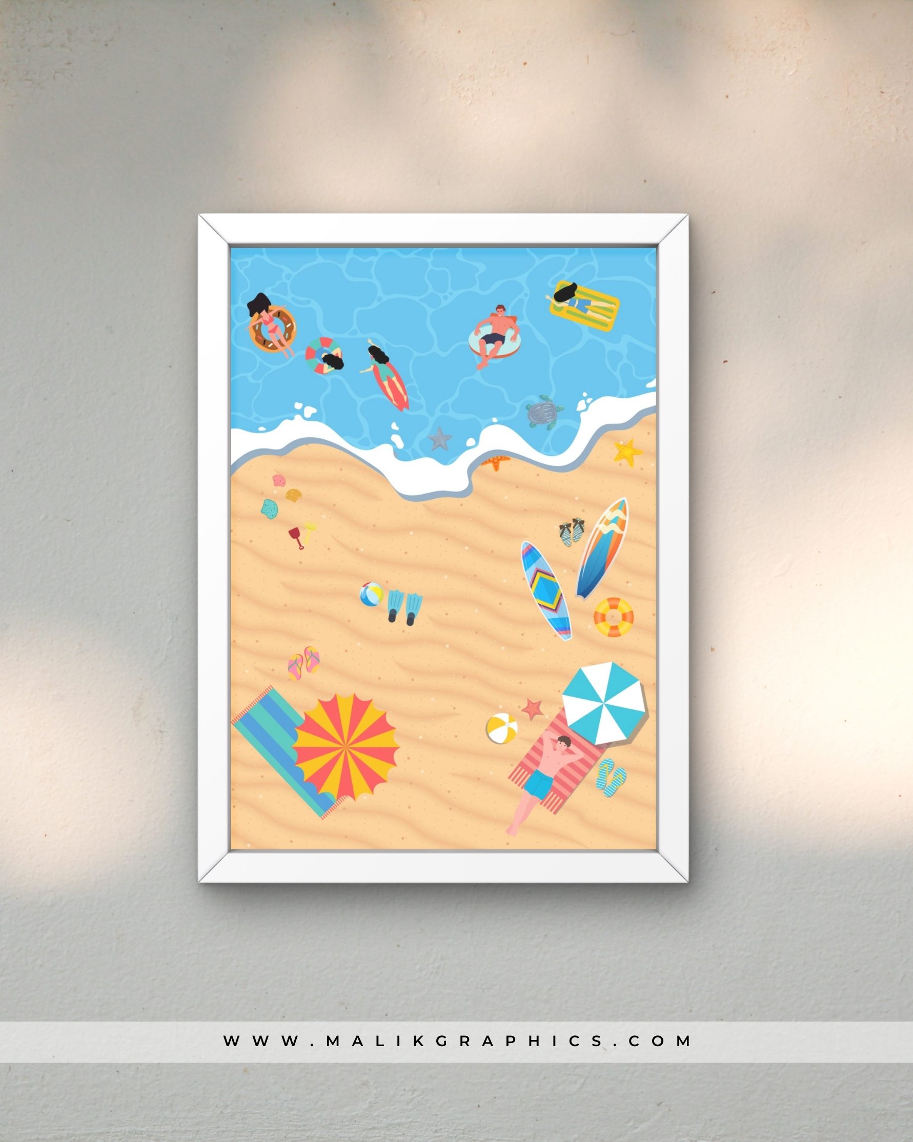 beach-shore white wallart