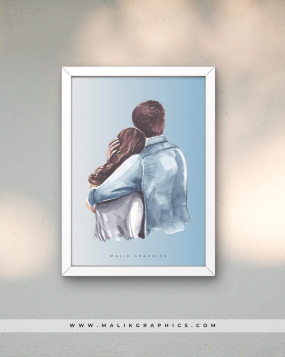 Couple Illustration wall Art