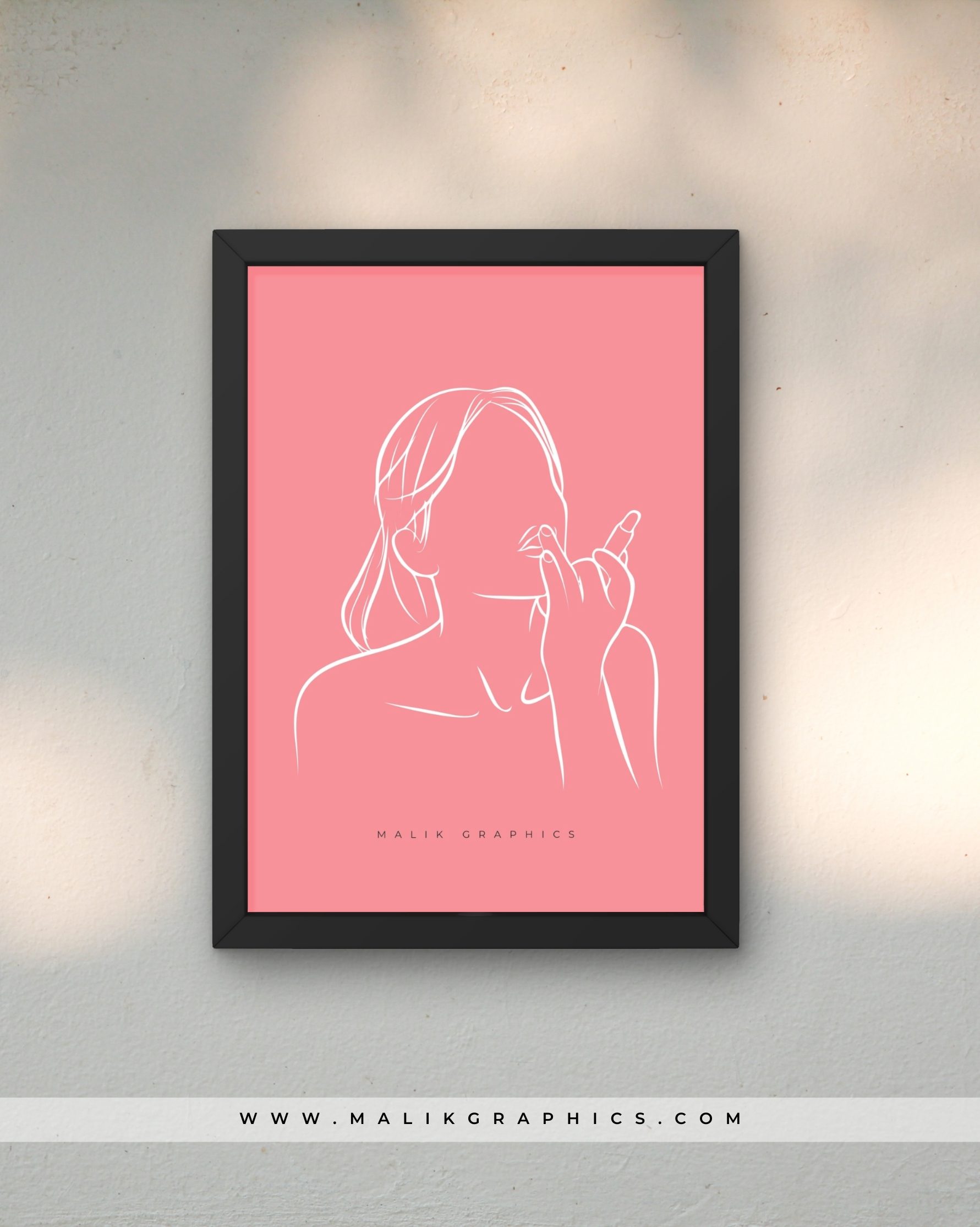 female illustration wall art