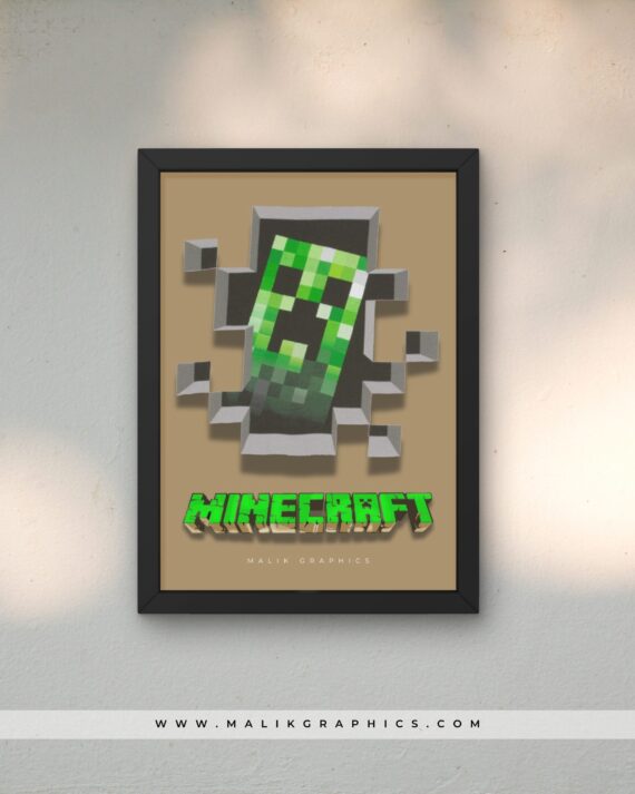 minecraft game black wall art