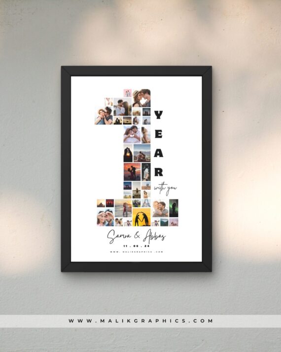 1 Year With You Collage Frame Black