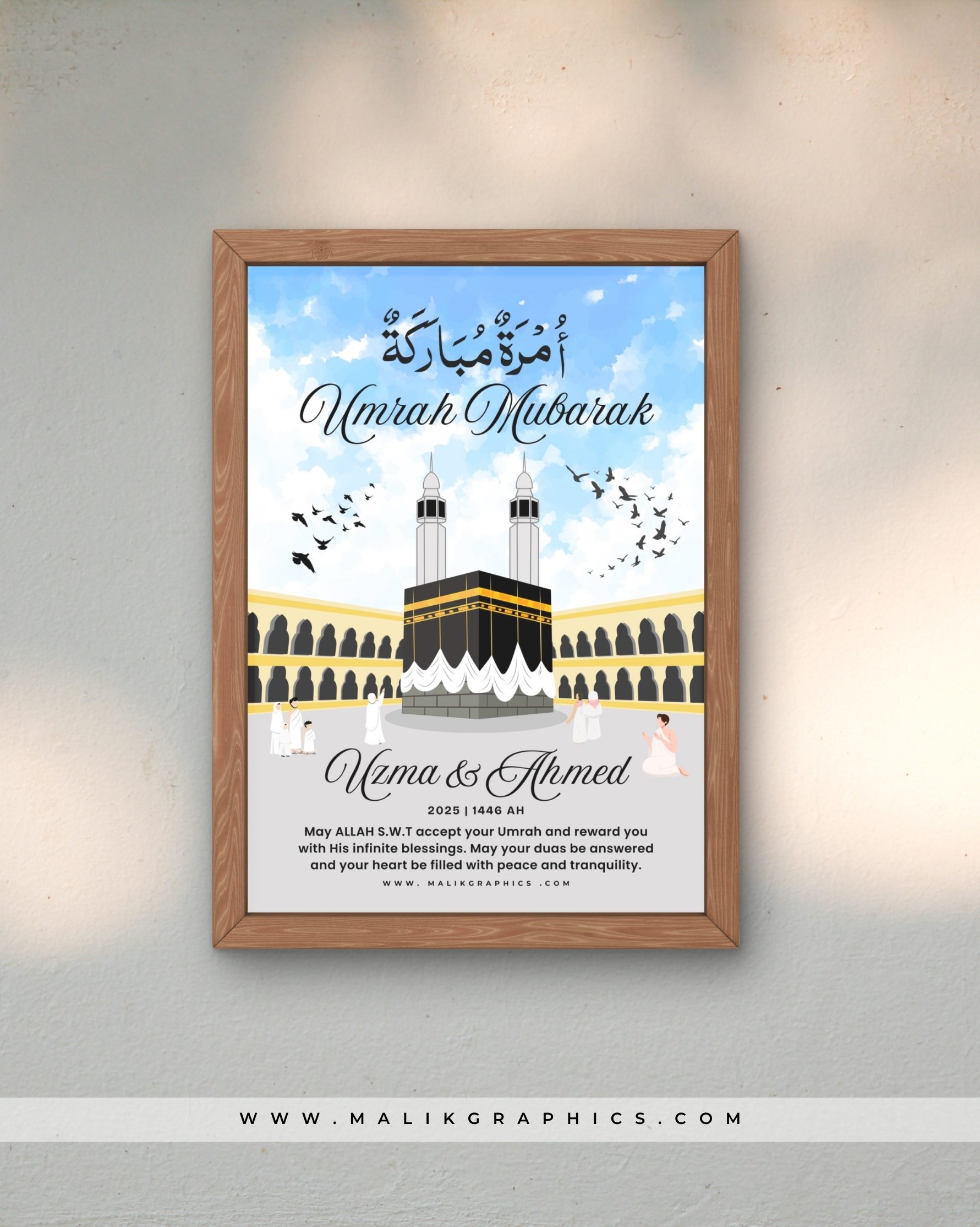 Umrah Mubarak Personalized Frame β Sacred Gift for Couples - Image 2