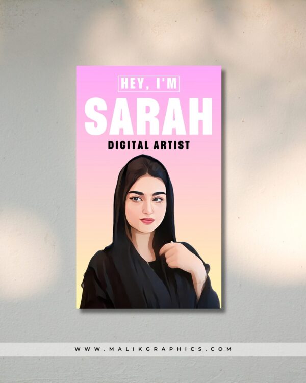 Illustrated Business Card – Custom Portrait Design - Malik Graphics