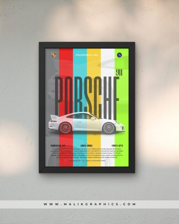 Porsche GT3 black wall art