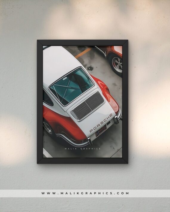 Porsche black wall art