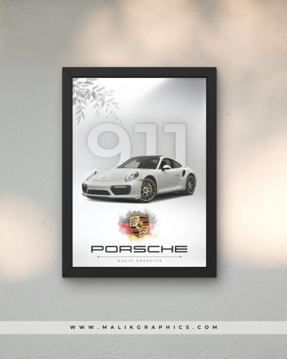 Porsche black wall art