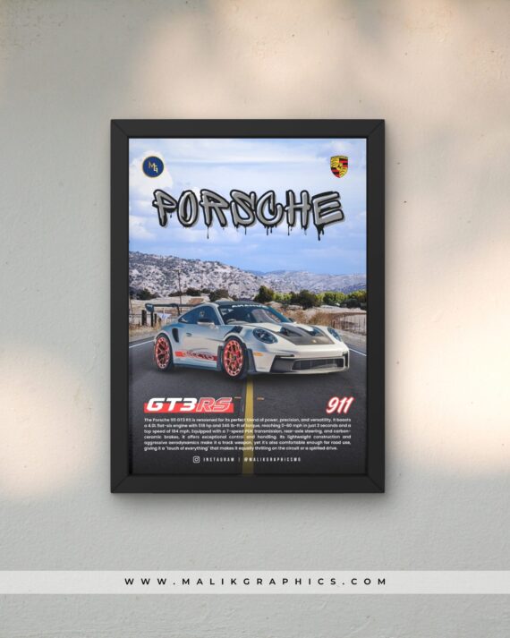 Porsche black wall art