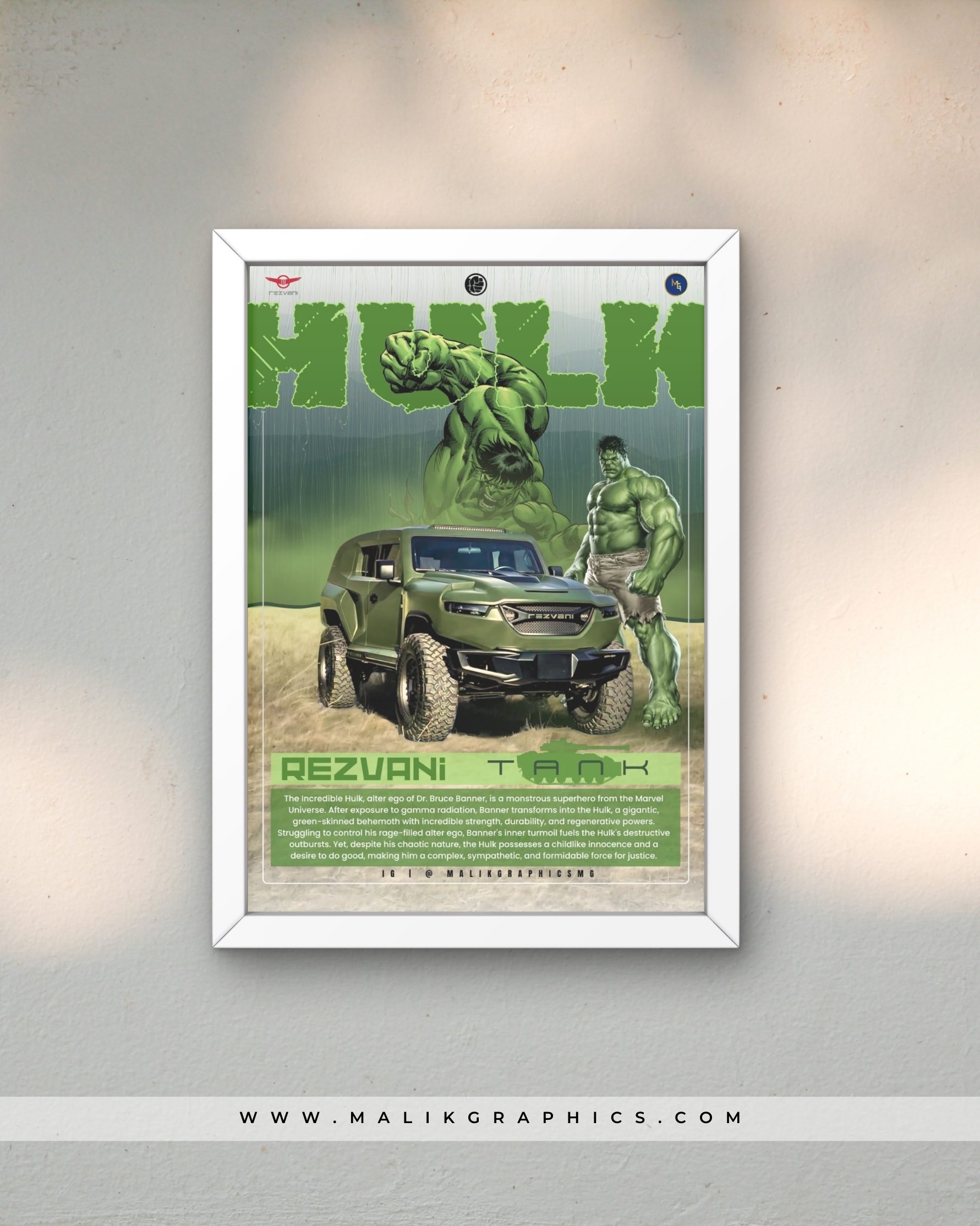 Hulk x Rezvani Tank Wall Art - Image 3