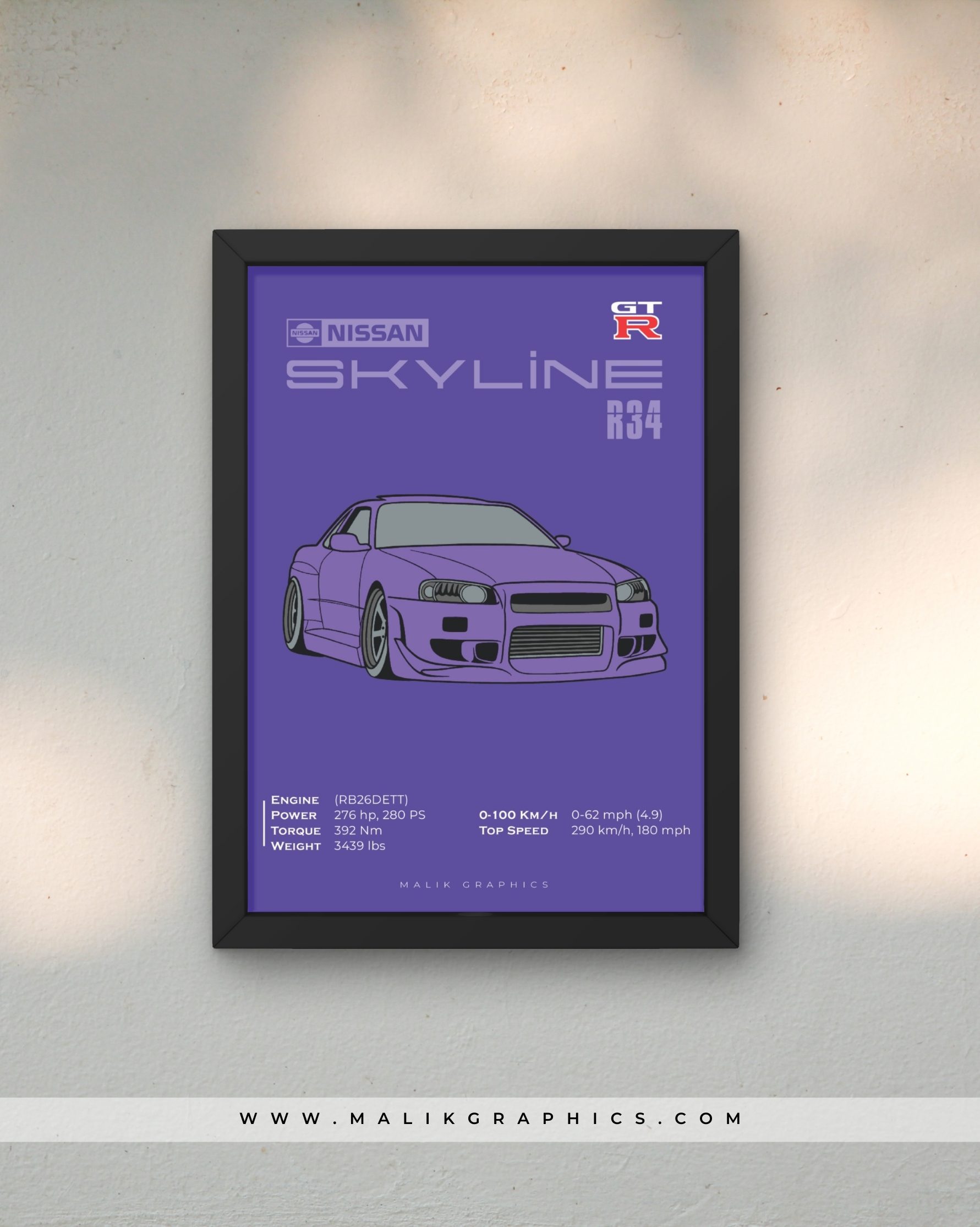 Skyline black wall art