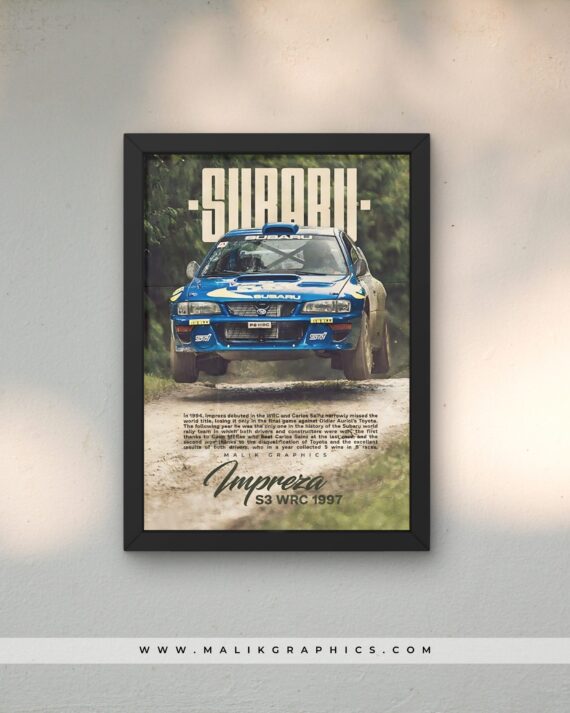 Subaru black wall art