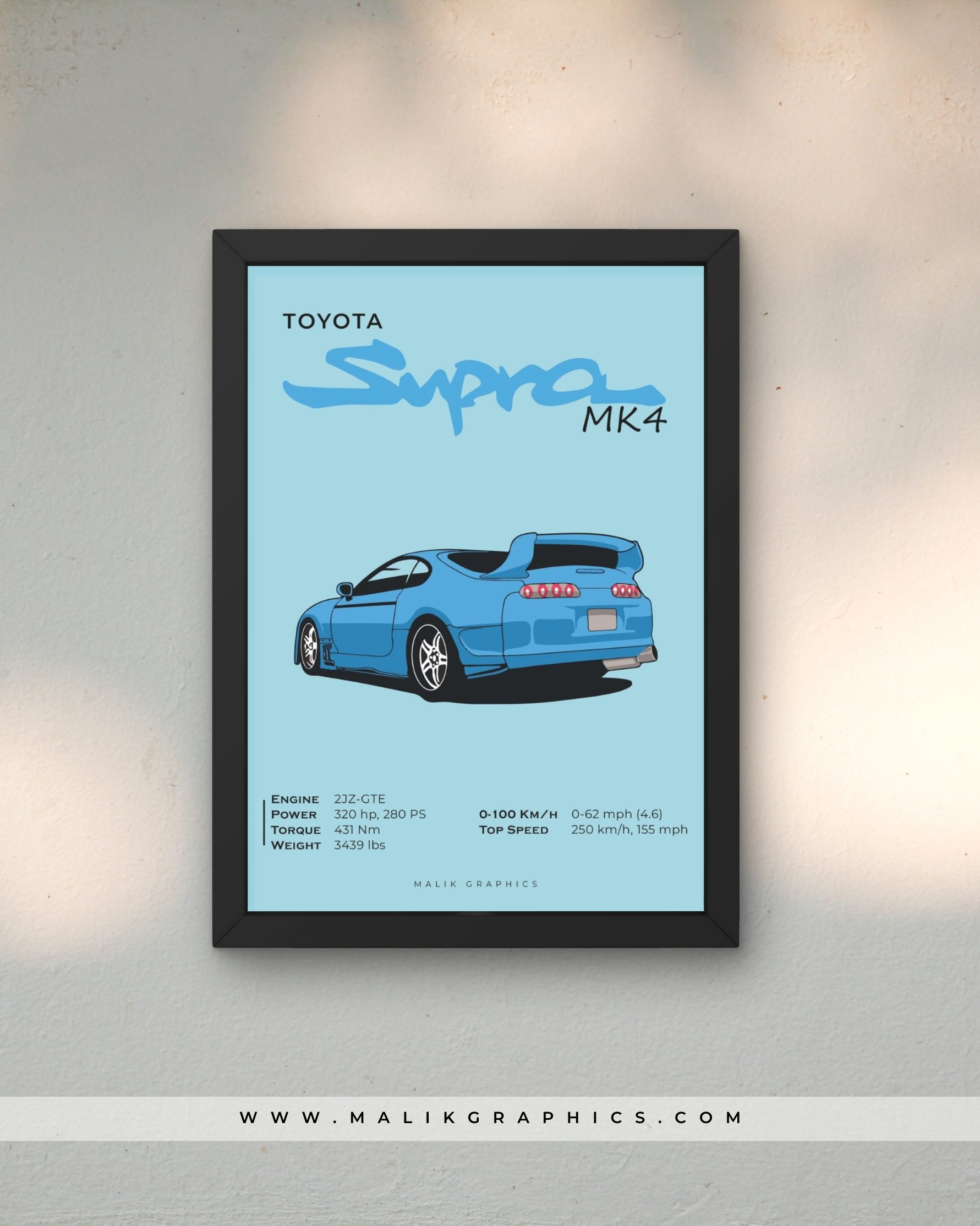 Supra MK4 black wall art
