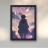 Anime room decor black wall art