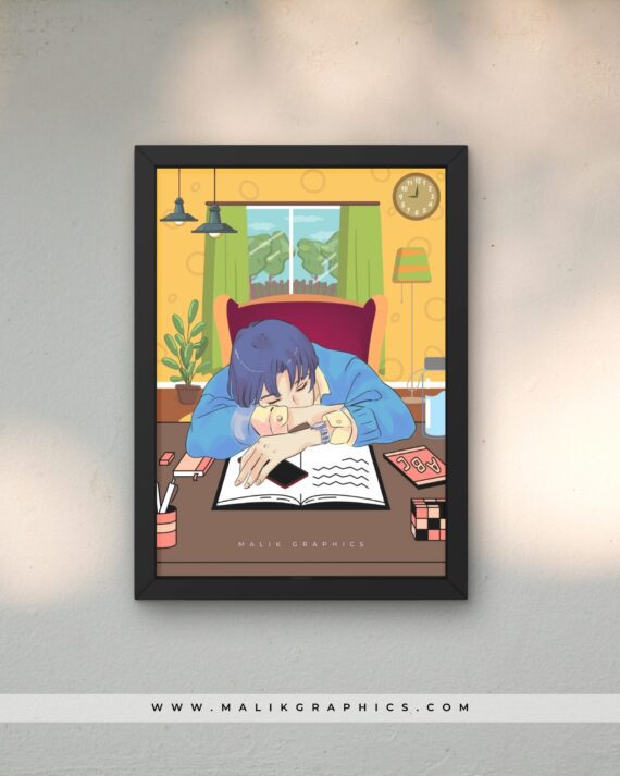 Workspace room decor black wall art