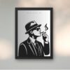 smoking man silhouette white illustration
