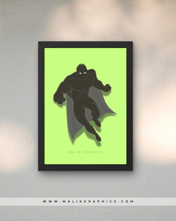 super-hero black wall art