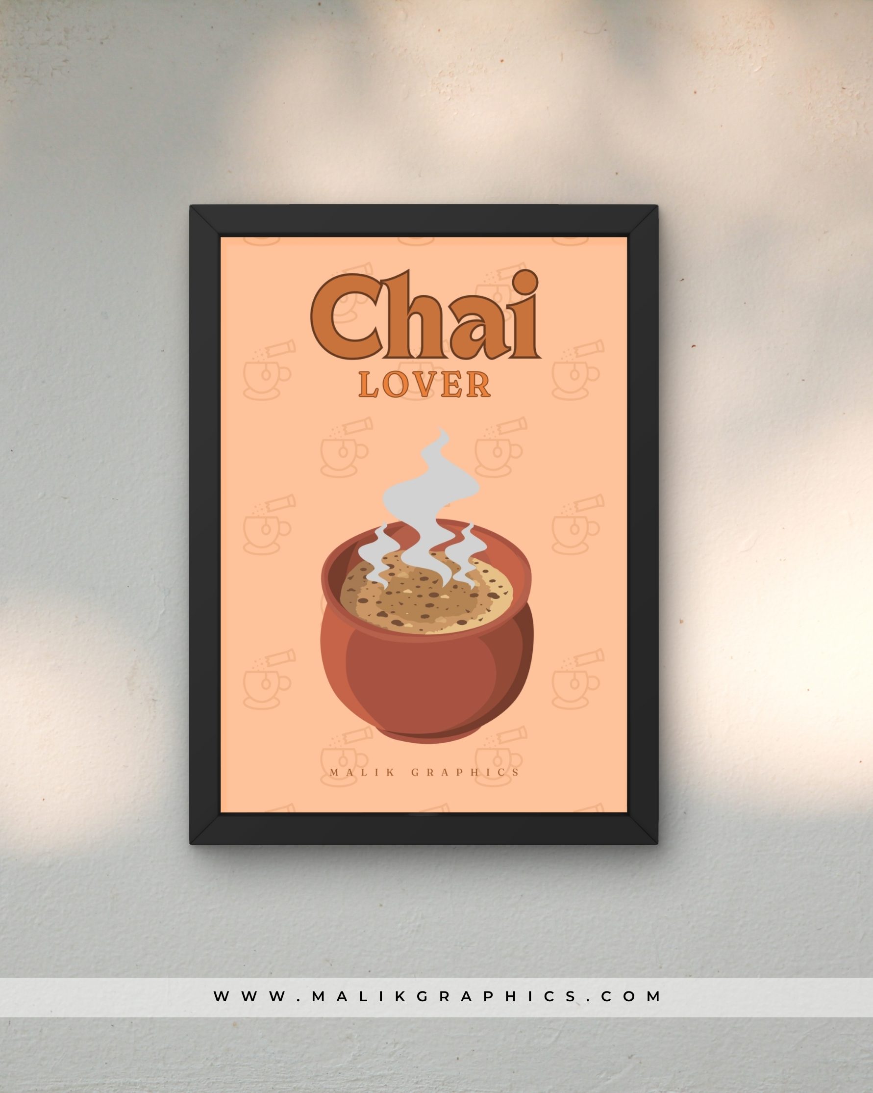 tea lover black wallart