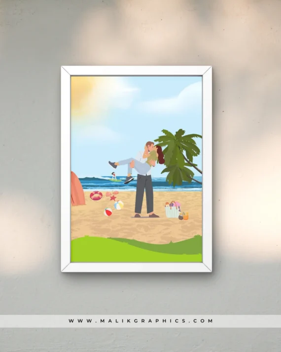 Couple white wall art