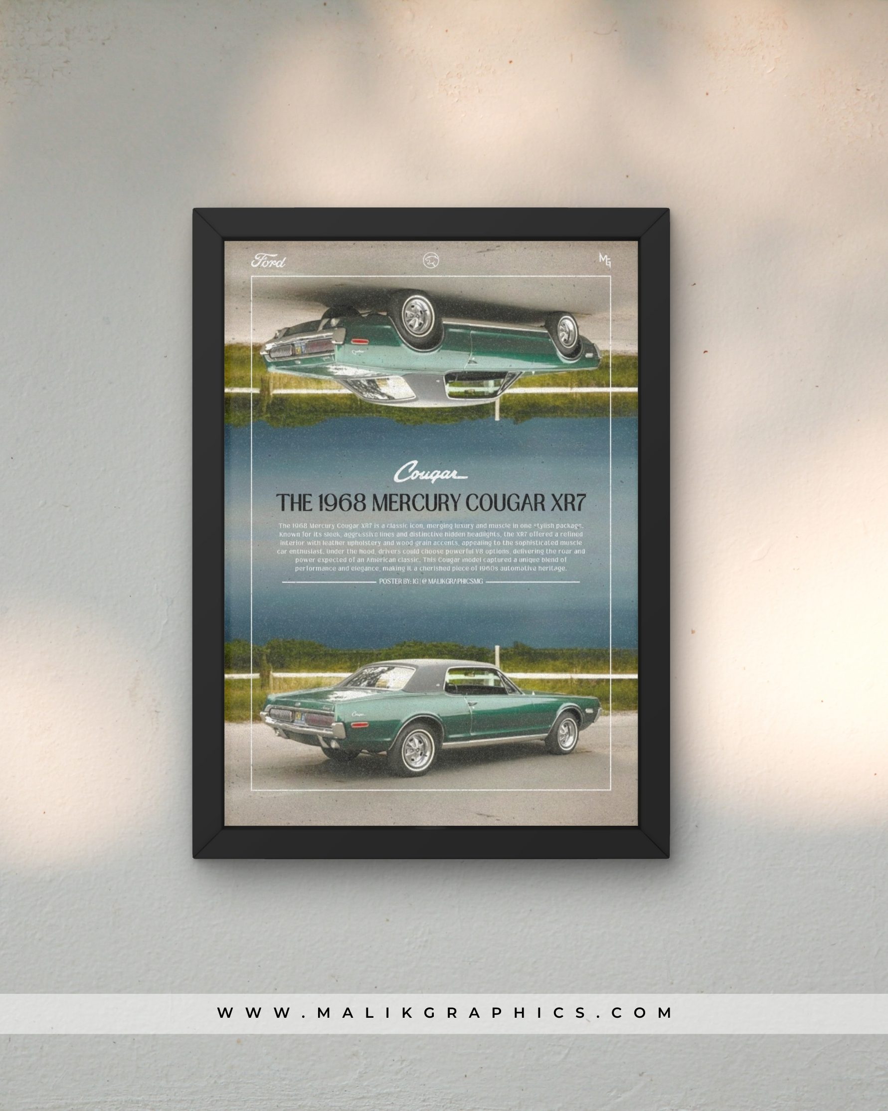 Cougar XR7 black wall art