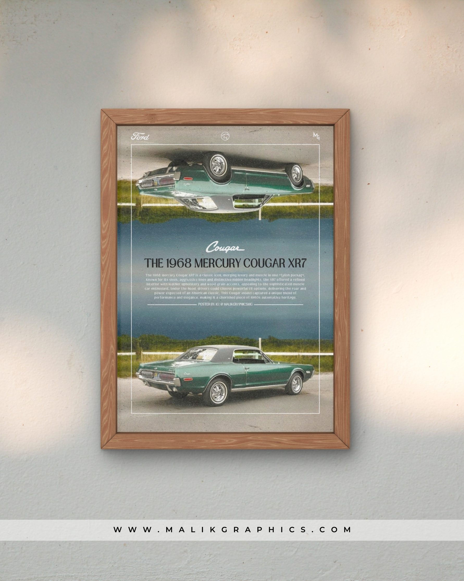 Iconic 1968 Mercury Cougar XR7 Wall Art - Image 2
