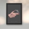 female hand black wall art