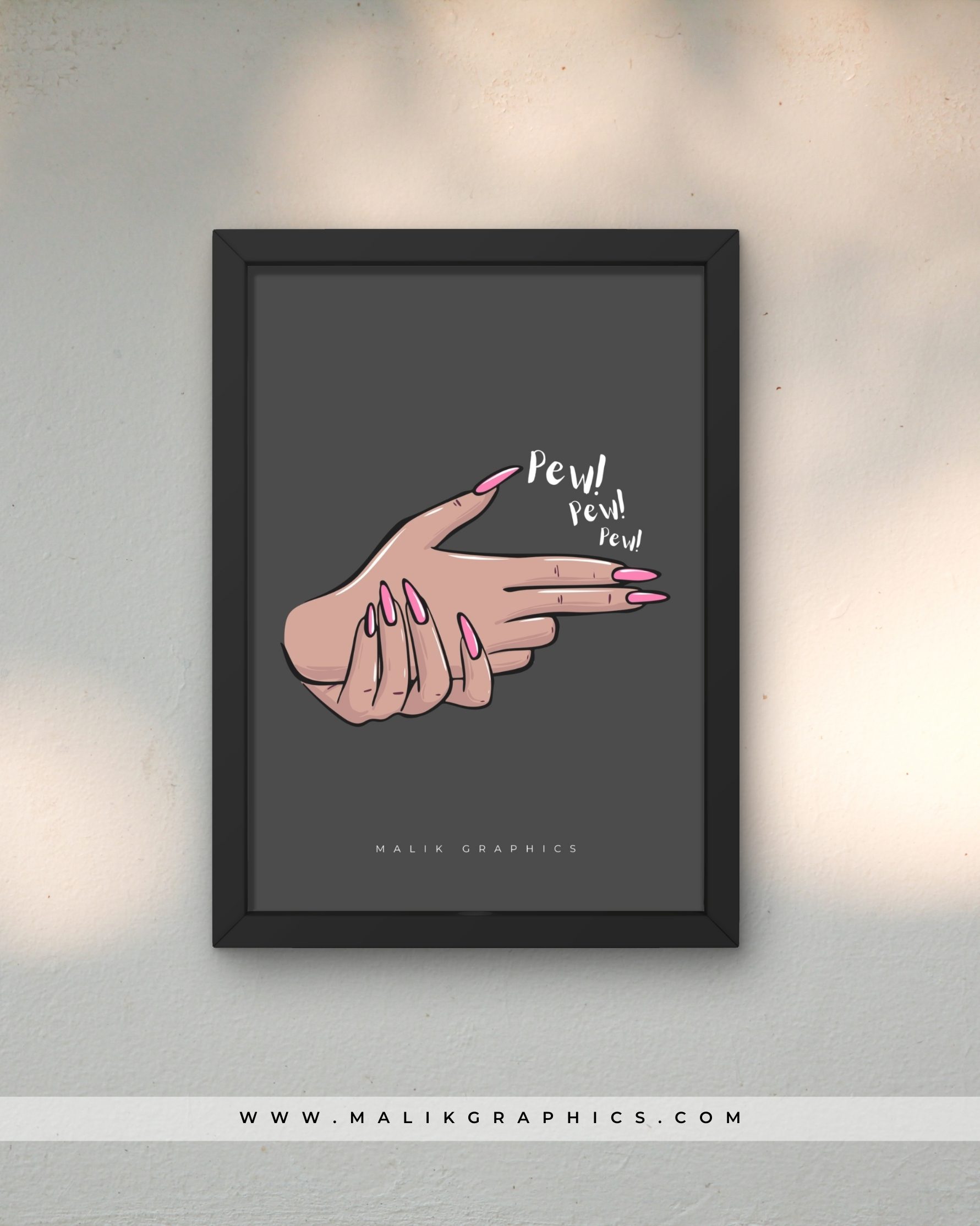 female hand black wall art